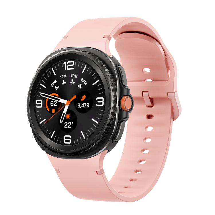For Samsung Galaxy Watch8 / Watch8 Classic Solid Color Stitched Silicone Watch Band, Size:S(Pink) - free shipping - PMC TechLife - Order now!