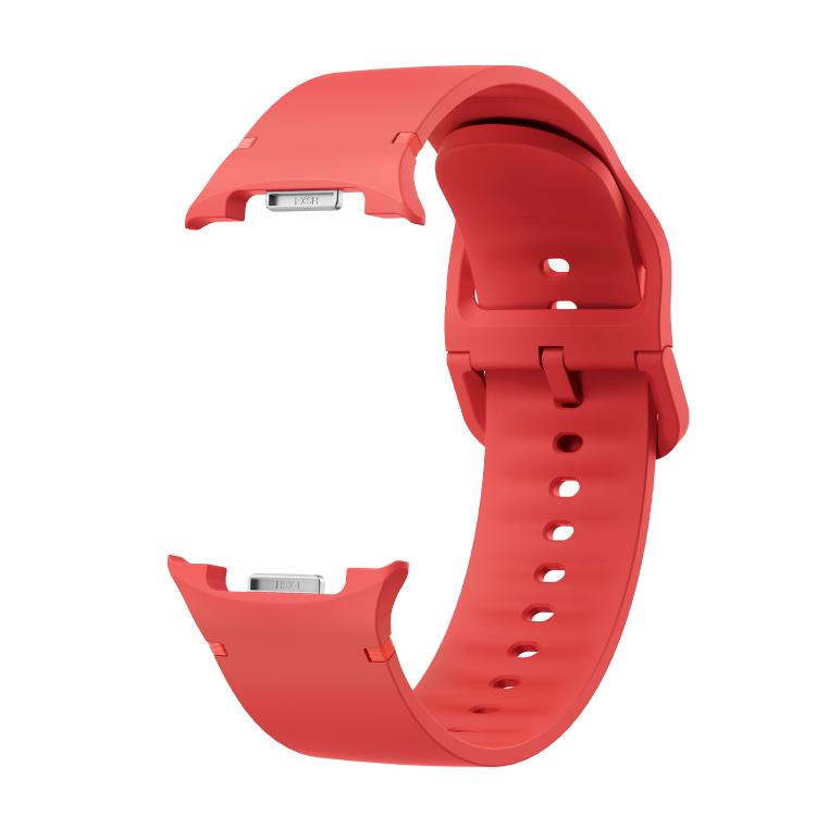 For Samsung Galaxy Watch8 / Watch8 Classic Solid Color Stitched Silicone Watch Band, Size:S(Red) - free shipping - PMC TechLife - Order now!