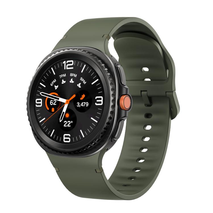 For Samsung Galaxy Watch8 / Watch8 Classic Solid Color Stitched Silicone Watch Band, Size:S(Army Green) - free shipping - PMC TechLife - Order now!