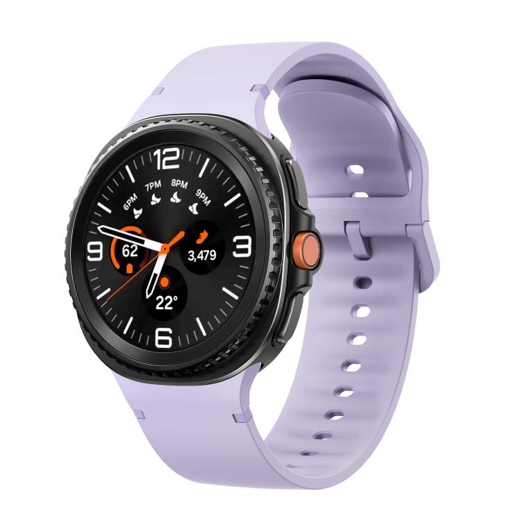 For Samsung Galaxy Watch8 / Watch8 Classic Solid Color Stitched Silicone Watch Band, Size:M(Official Purple) - free shipping - PMC TechLife - Order now!