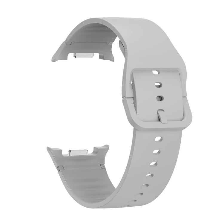 For Samsung Galaxy Watch8 / Watch8 Classic Solid Color Stitched Silicone Watch Band, Size:M(Gray) - free shipping - PMC TechLife - Order now!