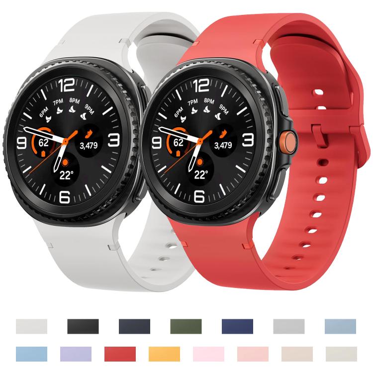 For Samsung Galaxy Watch8 / Watch8 Classic Solid Color Stitched Silicone Watch Band, Size:M(Gray) - free shipping - PMC TechLife - Order now!