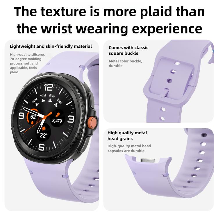 For Samsung Galaxy Watch8 / Watch8 Classic Solid Color Stitched Silicone Watch Band, Size:M(Pink) - free shipping - PMC TechLife - Order now!