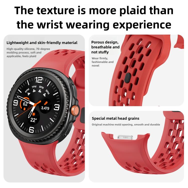 For Samsung Galaxy Watch8 / Watch8 Classic Hole Style Black Reverse Buckle Silicone Watch Band(Black) - free shipping - PMC TechLife - Order now!