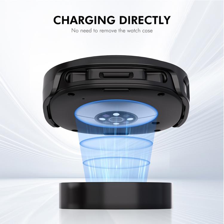 For Samsung Galaxy Watch8 40mm ENKAY Hat-Prince Full Coverage Tempered Glass Film Integrated PC Watch Case(Silver) - free shipping - PMC TechLife - Order now!