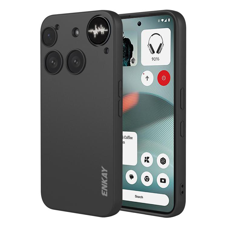 For Nothing Phone 3 ENKAY Liquid Silicone Soft Shockproof Phone Case(Black) - free shipping - PMC TechLife - Order now!