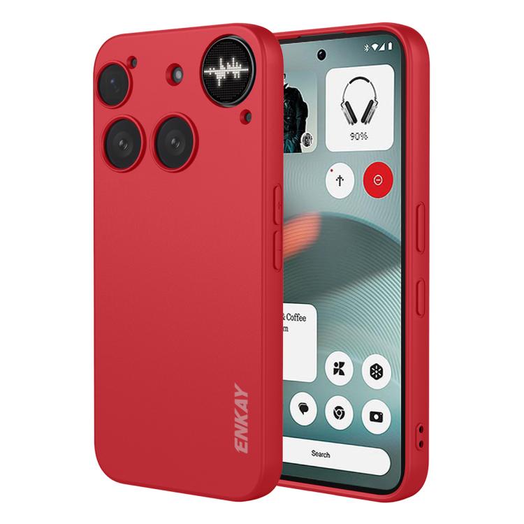 For Nothing Phone 3 ENKAY Liquid Silicone Soft Shockproof Phone Case(Red) - free shipping - PMC TechLife - Order now!