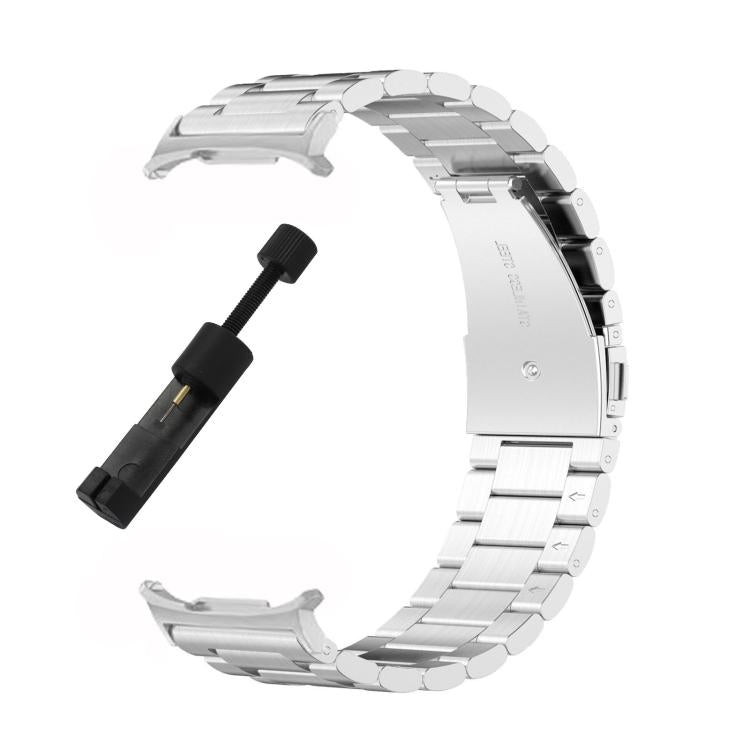 For Samsung Galaxy Watch8 / Watch8 Classic Three Beads Stainless Steel Watch Band with Removal Tool(Silver) - free shipping - PMC TechLife - Order now!