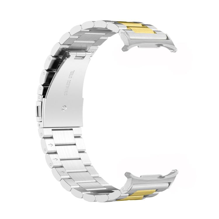 For Samsung Galaxy Watch8 / Watch8 Classic Three Beads Stainless Steel Watch Band with Removal Tool(Silver Gold) - free shipping - PMC TechLife - Order now!
