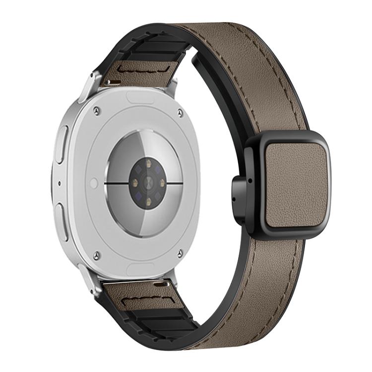 For Samsung Galaxy Watch8 / Watch8 Classic Square Magnetic Buckle Leather Skin Silicone Watch Band(Brown) - free shipping - PMC TechLife - Order now!