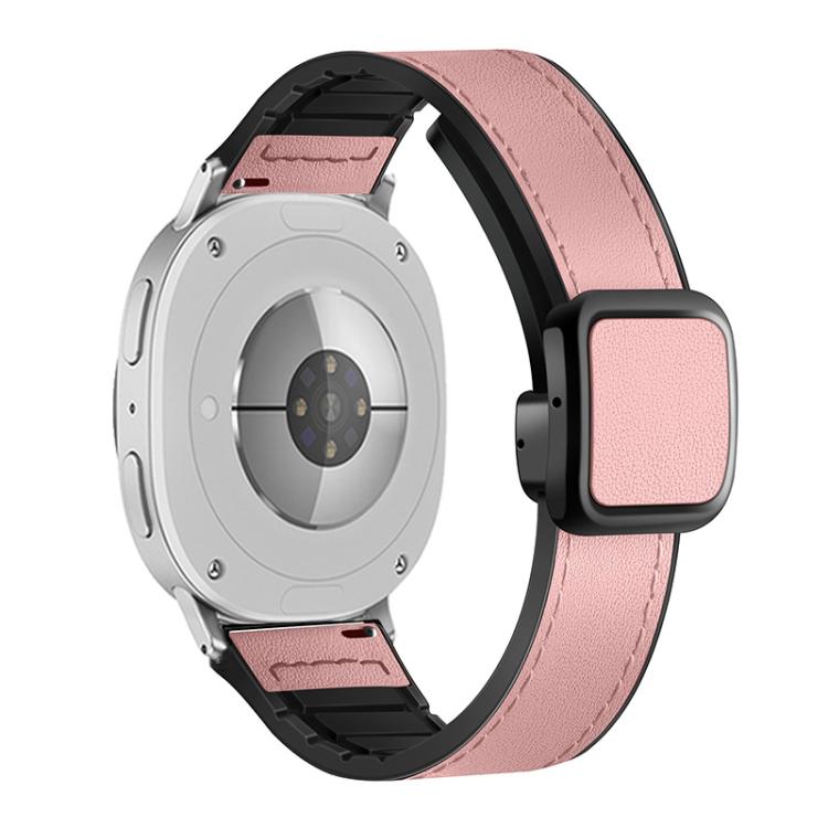 For Samsung Galaxy Watch8 / Watch8 Classic Square Magnetic Buckle Leather Skin Silicone Watch Band(Pink) - free shipping - PMC TechLife - Order now!