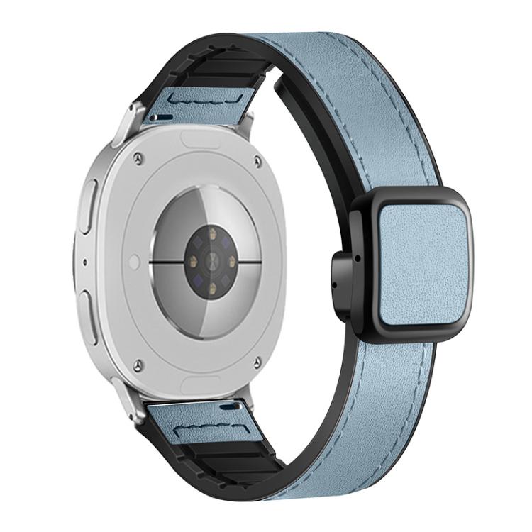 For Samsung Galaxy Watch8 / Watch8 Classic Square Magnetic Buckle Leather Skin Silicone Watch Band(Starlight Blue) - free shipping - PMC TechLife - Order now!