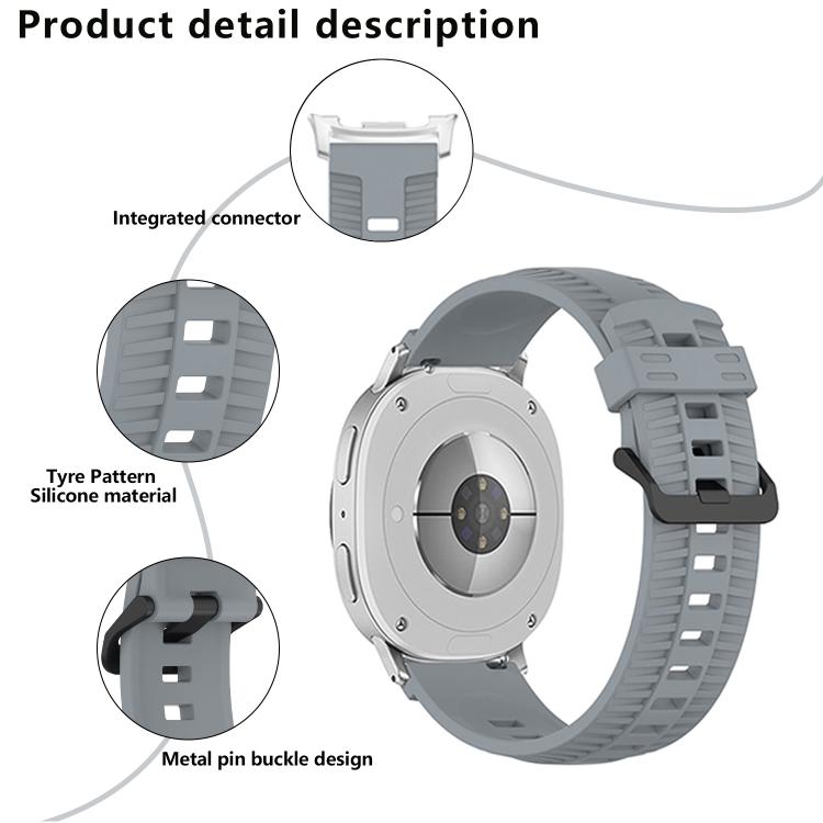 For Samsung Galaxy Watch8 / Watch8 Classic Tire Texture Silicone Watch Band(Teal Blue) - free shipping - PMC TechLife - Order now!