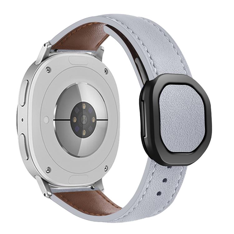 For Samsung Galaxy Watch8 / Watch8 Classic Magnetic Fold Genuine Buckle Leather Watch Band(Light Gray) - free shipping - PMC TechLife - Order now!
