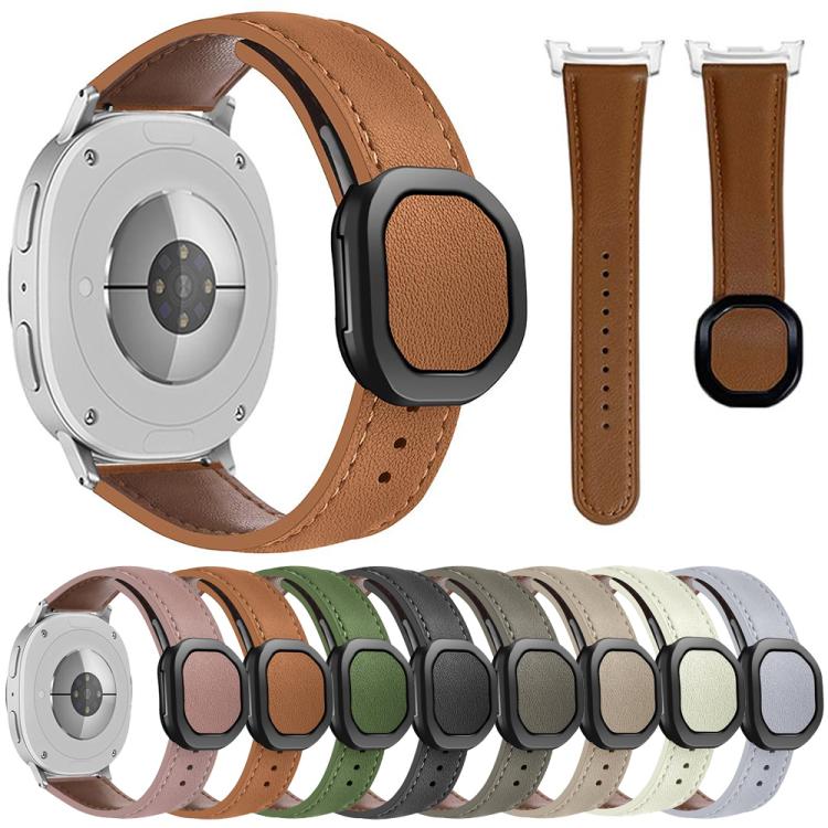 For Samsung Galaxy Watch8 / Watch8 Classic Magnetic Fold Genuine Buckle Leather Watch Band(Light Gray) - free shipping - PMC TechLife - Order now!