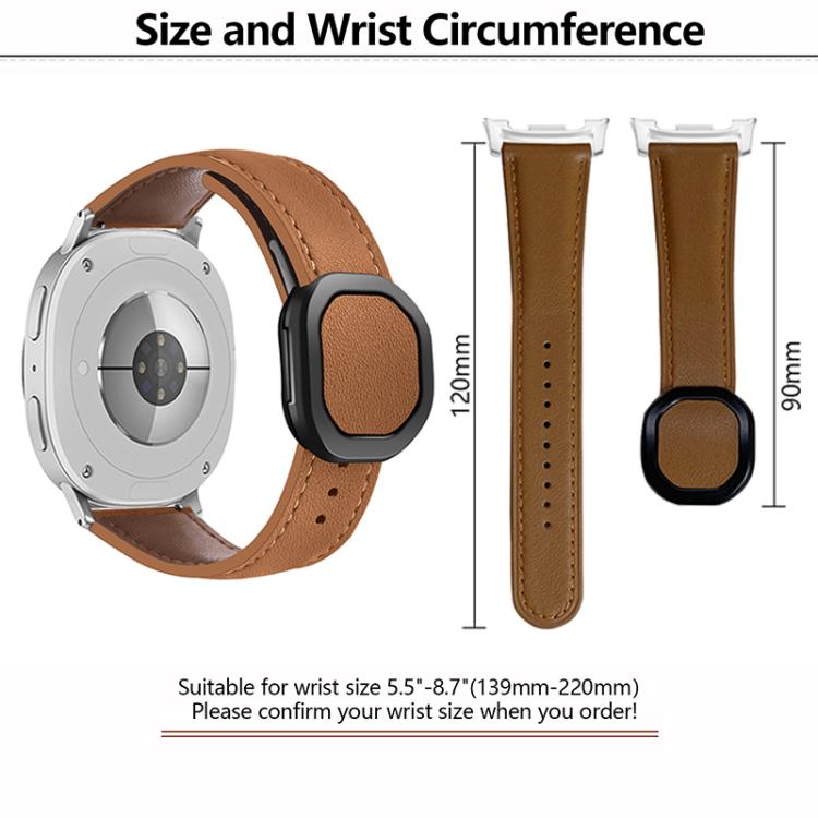 For Samsung Galaxy Watch8 / Watch8 Classic Magnetic Fold Genuine Buckle Leather Watch Band(Light Gray) - free shipping - PMC TechLife - Order now!