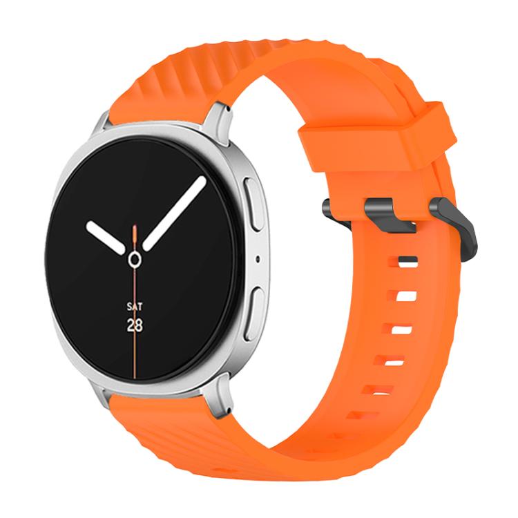For Samsung Galaxy Watch8 / Watch8 Classic Black Buckle Spruce Silicone Watch Band(Orange) - free shipping - PMC TechLife - Order now!