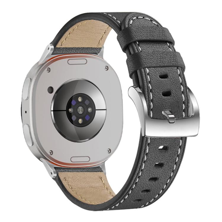 For Samsung Galaxy Watch8 / Watch8 Classic Round Tail Square Buckle Leather Watch Band(Black) - free shipping - PMC TechLife - Order now!