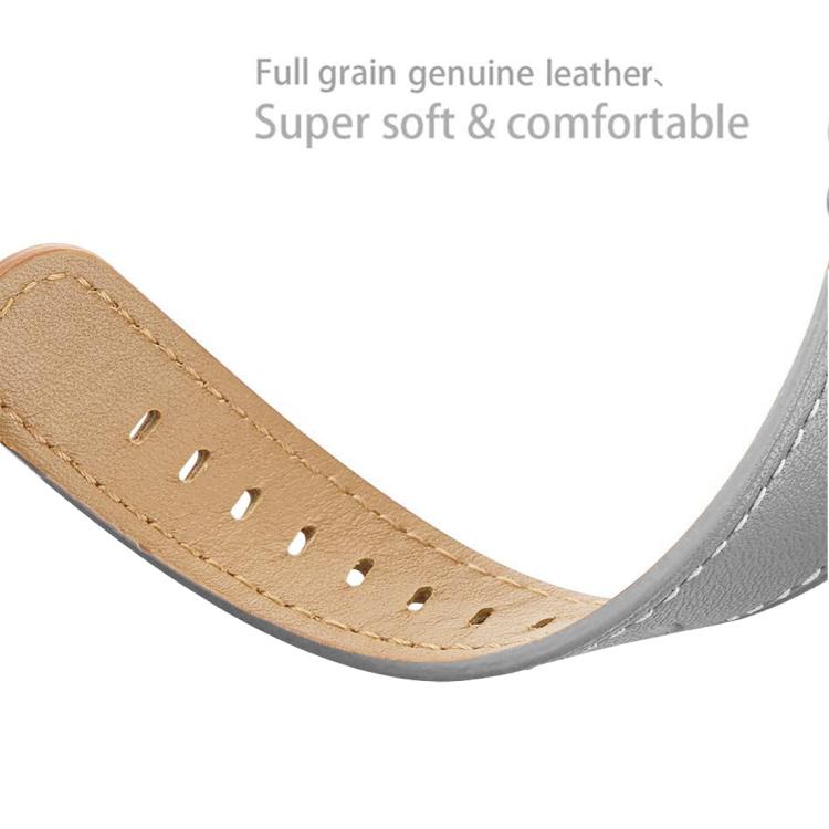 For Samsung Galaxy Watch8 / Watch8 Classic Round Tail Square Buckle Leather Watch Band(Gray) - free shipping - PMC TechLife - Order now!