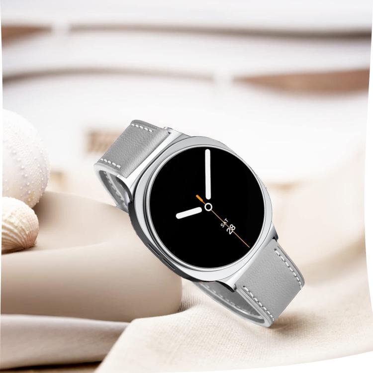 For Samsung Galaxy Watch8 / Watch8 Classic Round Tail Square Buckle Leather Watch Band(Gray) - free shipping - PMC TechLife - Order now!