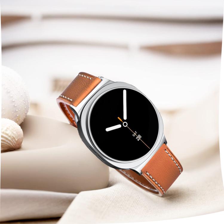 For Samsung Galaxy Watch8 / Watch8 Classic Round Tail Square Buckle Leather Watch Band(Brown) - free shipping - PMC TechLife - Order now!