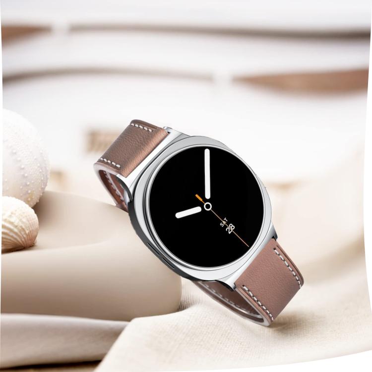 For Samsung Galaxy Watch8 / Watch8 Classic Round Tail Square Buckle Leather Watch Band(Cocoa) - free shipping - PMC TechLife - Order now!