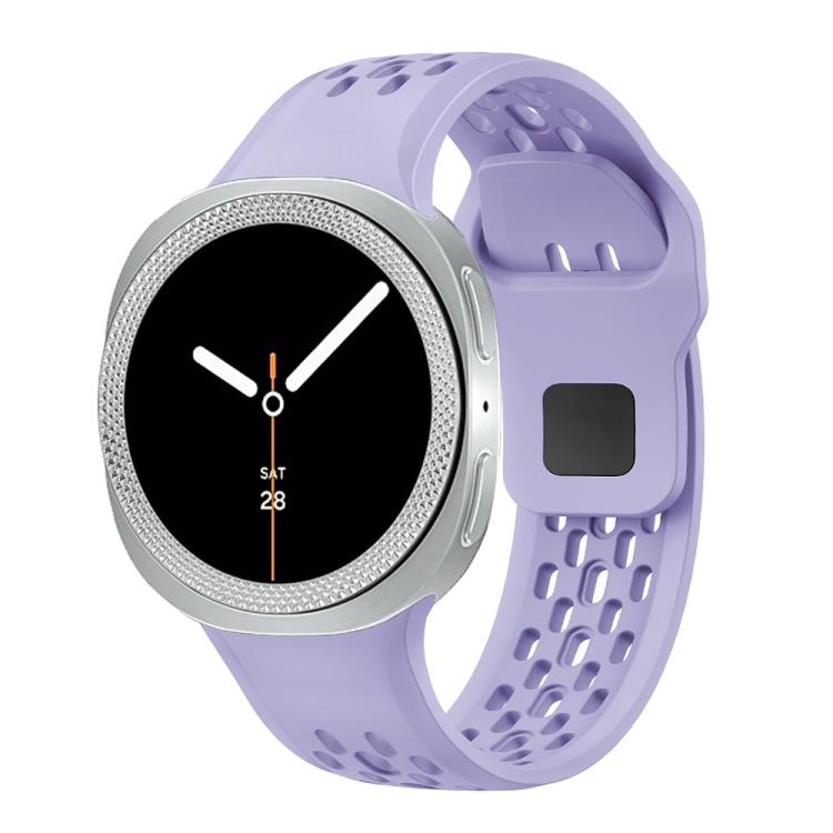 For Samsung Galaxy Watch8 44mm Rhombic Texture Bezel and Black Reverse Buckle Silicone Watch Band(Purple Silver) - free shipping - PMC TechLife - Order now!