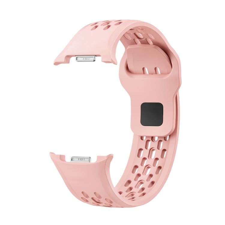 For Samsung Galaxy Watch8 44mm Rhombic Texture Bezel and Black Reverse Buckle Silicone Watch Band(Pink Rose Gold) - free shipping - PMC TechLife - Order now!