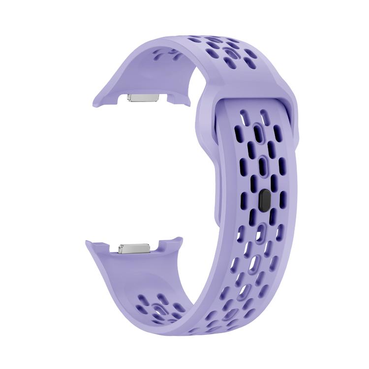 For Samsung Galaxy Watch8 40mm Rhombic Texture Bezel and Black Reverse Buckle Silicone Watch Band(Purple Silver) - free shipping - PMC TechLife - Order now!