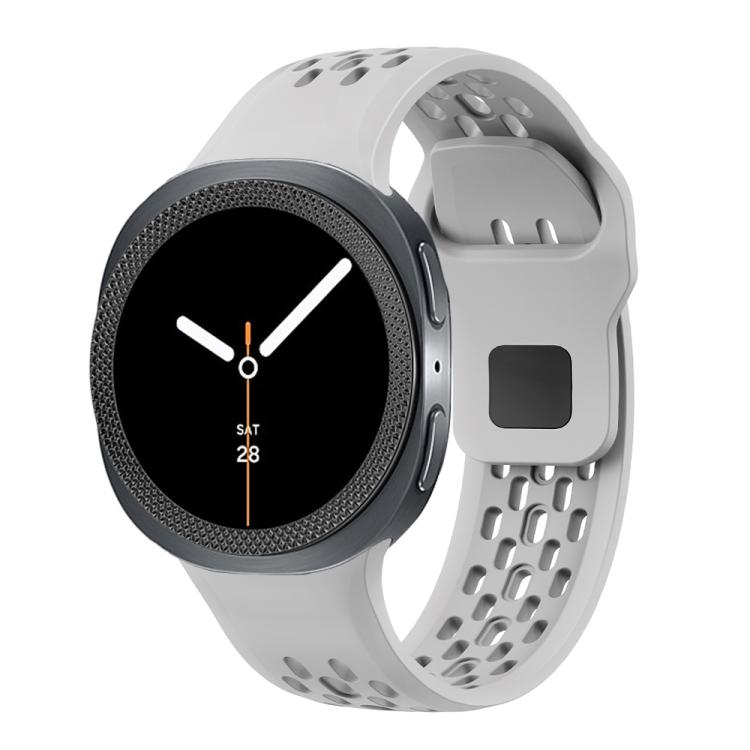 For Samsung Galaxy Watch8 40mm Rhombic Texture Bezel and Black Reverse Buckle Silicone Watch Band(Gray Black) - free shipping - PMC TechLife - Order now!