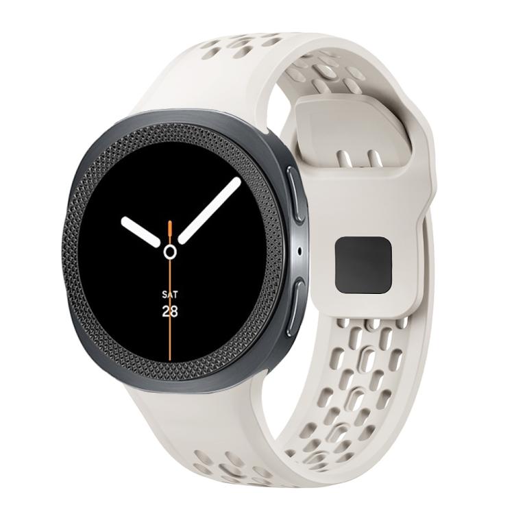 For Samsung Galaxy Watch8 40mm Rhombic Texture Bezel and Black Reverse Buckle Silicone Watch Band(Beige Black) - free shipping - PMC TechLife - Order now!