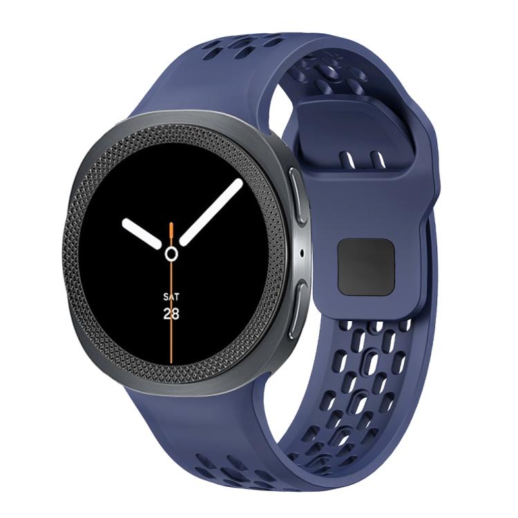 For Samsung Galaxy Watch8 40mm Rhombic Texture Bezel and Black Reverse Buckle Silicone Watch Band(Midnight Blue Black) - free shipping - PMC TechLife - Order now!