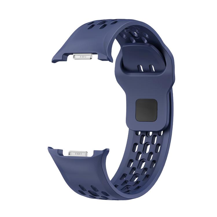 For Samsung Galaxy Watch8 40mm Rhombic Texture Bezel and Black Reverse Buckle Silicone Watch Band(Midnight Blue Black) - free shipping - PMC TechLife - Order now!