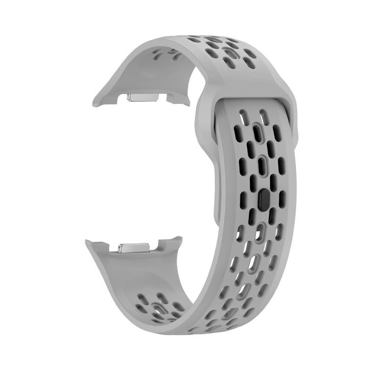 For Samsung Galaxy Watch8 40mm Diamond Bezel and Black Reverse Buckle Silicone Watch Band(Gray Silver) - free shipping - PMC TechLife - Order now!