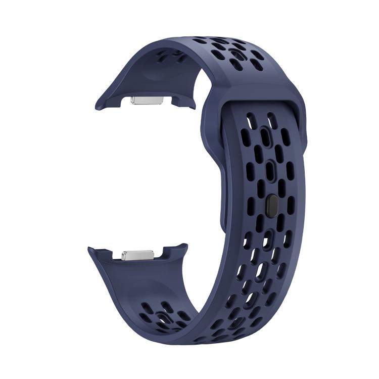 For Samsung Galaxy Watch8 40mm Diamond Bezel and Black Reverse Buckle Silicone Watch Band(Midnight Blue Black) - free shipping - PMC TechLife - Order now!