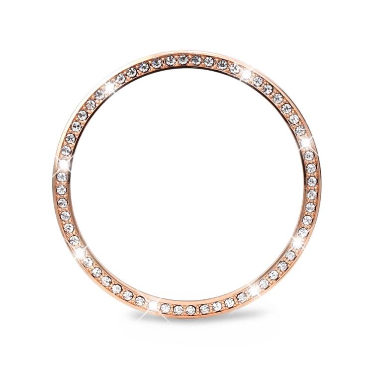 For Samsung Galaxy Watch8 40mm Diamond Bezel and Black Reverse Buckle Silicone Watch Band(Pink Rose Gold) - free shipping - PMC TechLife - Order now!
