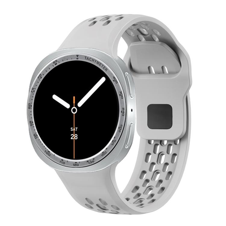 For Samsung Galaxy Watch8 44mm Speed Bezel and Black Reverse Buckle Silicone Watch Band(Gray Silver) - free shipping - PMC TechLife - Order now!