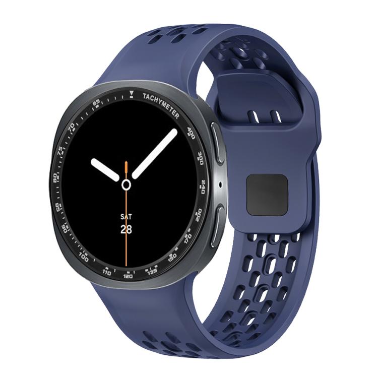 For Samsung Galaxy Watch8 44mm Speed Bezel and Black Reverse Buckle Silicone Watch Band(Midnight Blue Black) - free shipping - PMC TechLife - Order now!