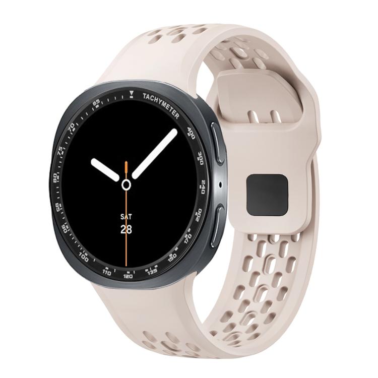 For Samsung Galaxy Watch8 44mm Speed Bezel and Black Reverse Buckle Silicone Watch Band(Starlight Black) - free shipping - PMC TechLife - Order now!