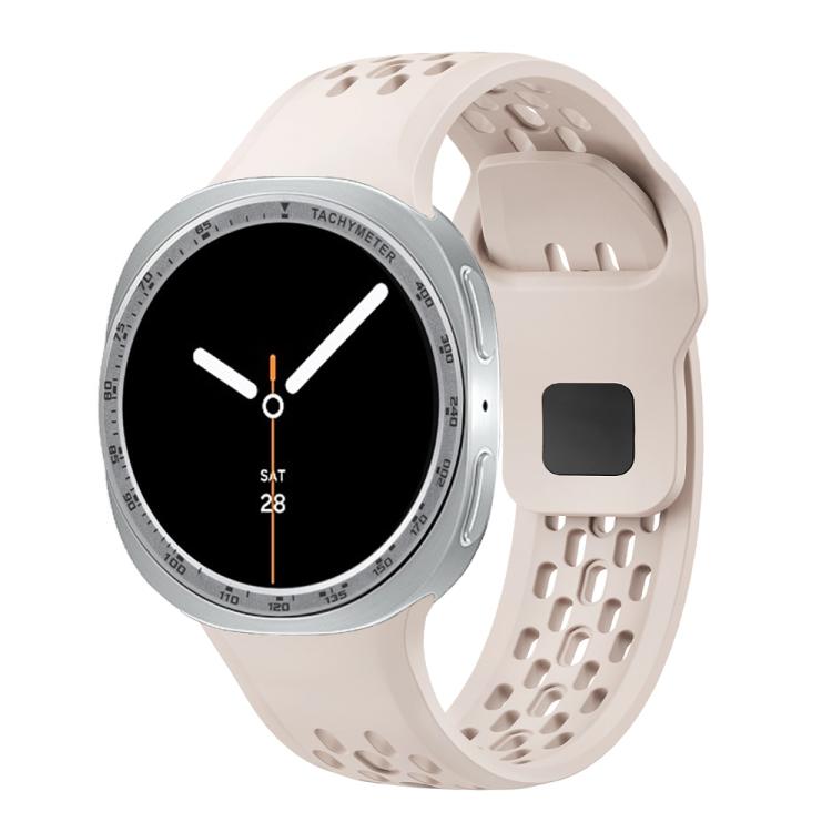 For Samsung Galaxy Watch8 40mm Speed Bezel and Black Reverse Buckle Silicone Watch Band(Starlight Silver) - free shipping - PMC TechLife - Order now!