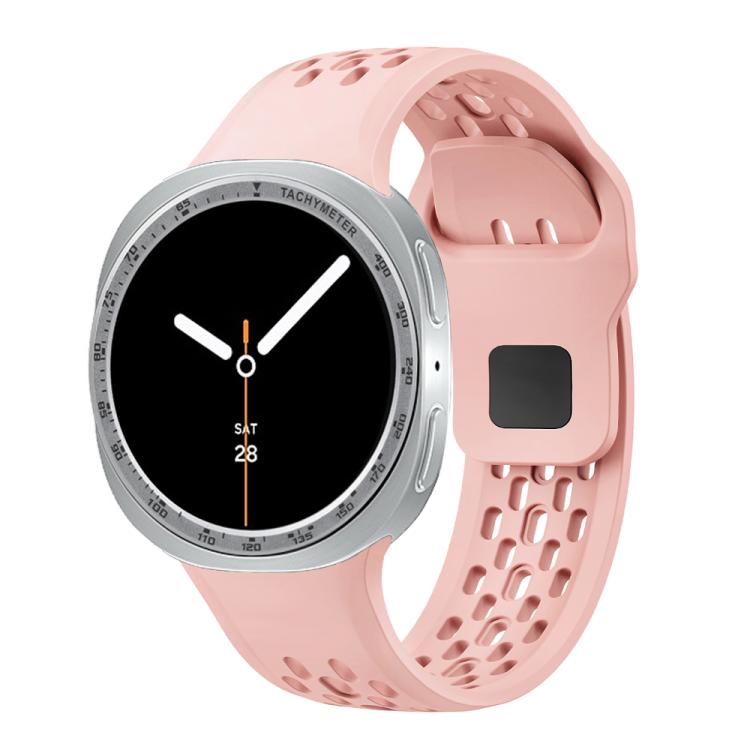 For Samsung Galaxy Watch8 40mm Speed Bezel and Black Reverse Buckle Silicone Watch Band(Pink Silver) - free shipping - PMC TechLife - Order now!