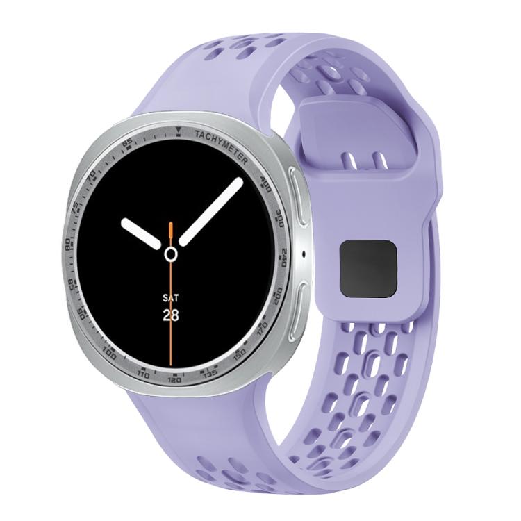 For Samsung Galaxy Watch8 40mm Speed Bezel and Black Reverse Buckle Silicone Watch Band(Purple Silver) - free shipping - PMC TechLife - Order now!