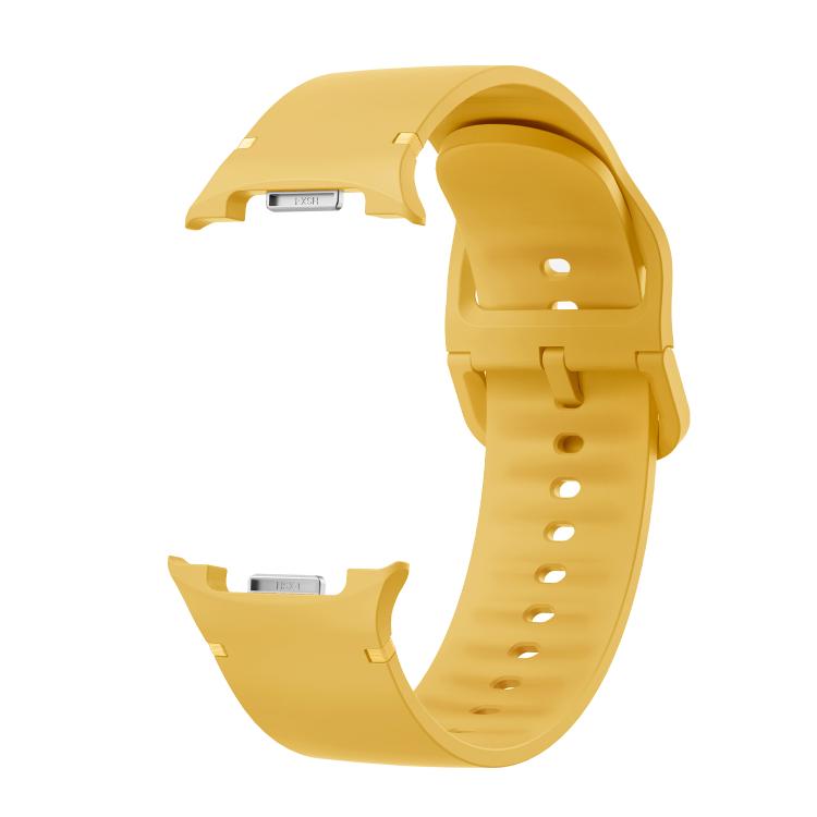 For Samsung Galaxy Watch8 44mm Speed Bezel and Solid Color Stitched Silicone Watch Band(Official Yellow Silver) - free shipping - PMC TechLife - Order now!