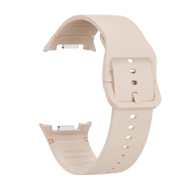 For Samsung Galaxy Watch8 40mm Speed Bezel and Solid Color Stitched Silicone Watch Band(Starlight Silver) - free shipping - PMC TechLife - Order now!