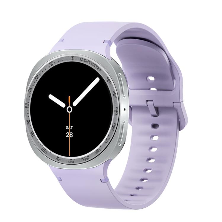 For Samsung Galaxy Watch8 40mm Speed Bezel and Solid Color Stitched Silicone Watch Band(Official Purple Silver) - free shipping - PMC TechLife - Order now!
