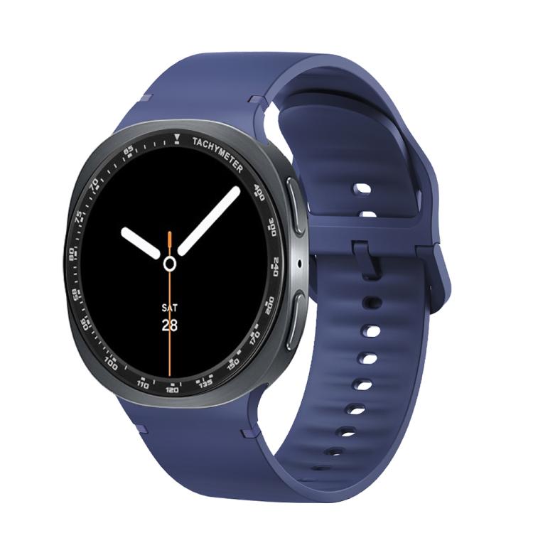 For Samsung Galaxy Watch8 40mm Speed Bezel and Solid Color Stitched Silicone Watch Band(Midnight Blue Black) - free shipping - PMC TechLife - Order now!