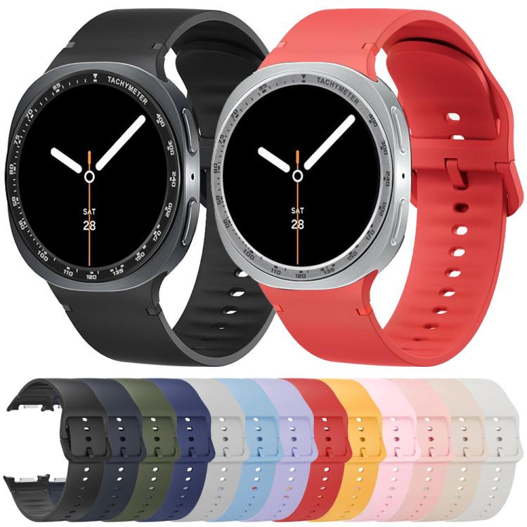 For Samsung Galaxy Watch8 40mm Speed Bezel and Solid Color Stitched Silicone Watch Band(Light Pink Silver) - free shipping - PMC TechLife - Order now!