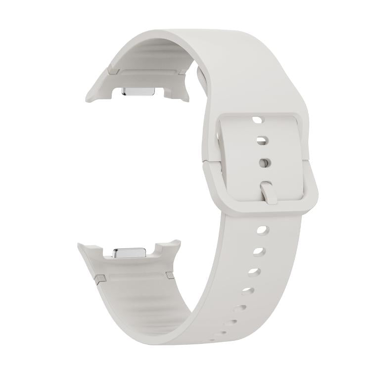 For Samsung Galaxy Watch8 44mm Diamond Bezel and Solid Color Stitched Silicone Watch Band(Lime White Silver) - free shipping - PMC TechLife - Order now!