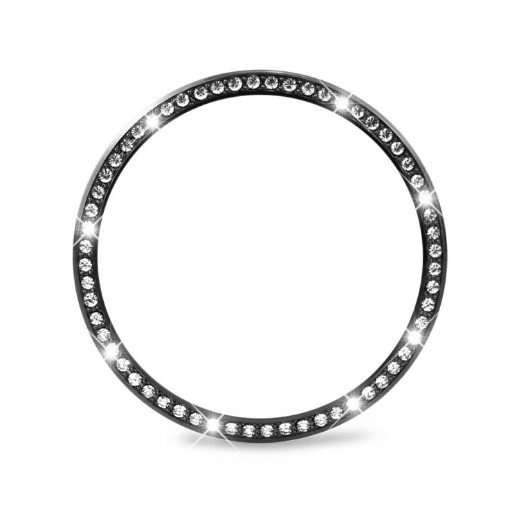 For Samsung Galaxy Watch8 44mm Diamond Bezel and Solid Color Stitched Silicone Watch Band(Midnight Blue Black) - free shipping - PMC TechLife - Order now!