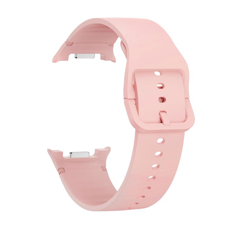 For Samsung Galaxy Watch8 44mm Diamond Bezel and Solid Color Stitched Silicone Watch Band(Pink Rose Gold) - free shipping - PMC TechLife - Order now!